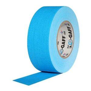 2" Width ProTapes Pro Gaff Premium Matte Cloth Gaffer's Tape with Rubber Adhesive, 50 yds Length x, Fluorescent Blue (Pack of 1)