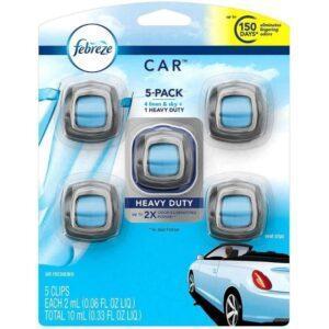 Febreze Car Air Freshener, Set of 5 Clips, Linen & Skyup to 150 Days (Packaging May Vary)